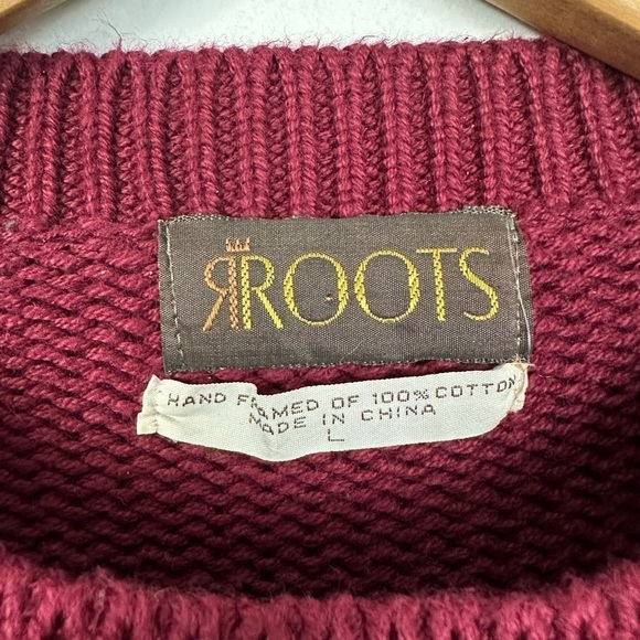 Vintage Roots Grandpa 100% Cotton Hand Framed Sweater Sz L - Picture 9 of 9